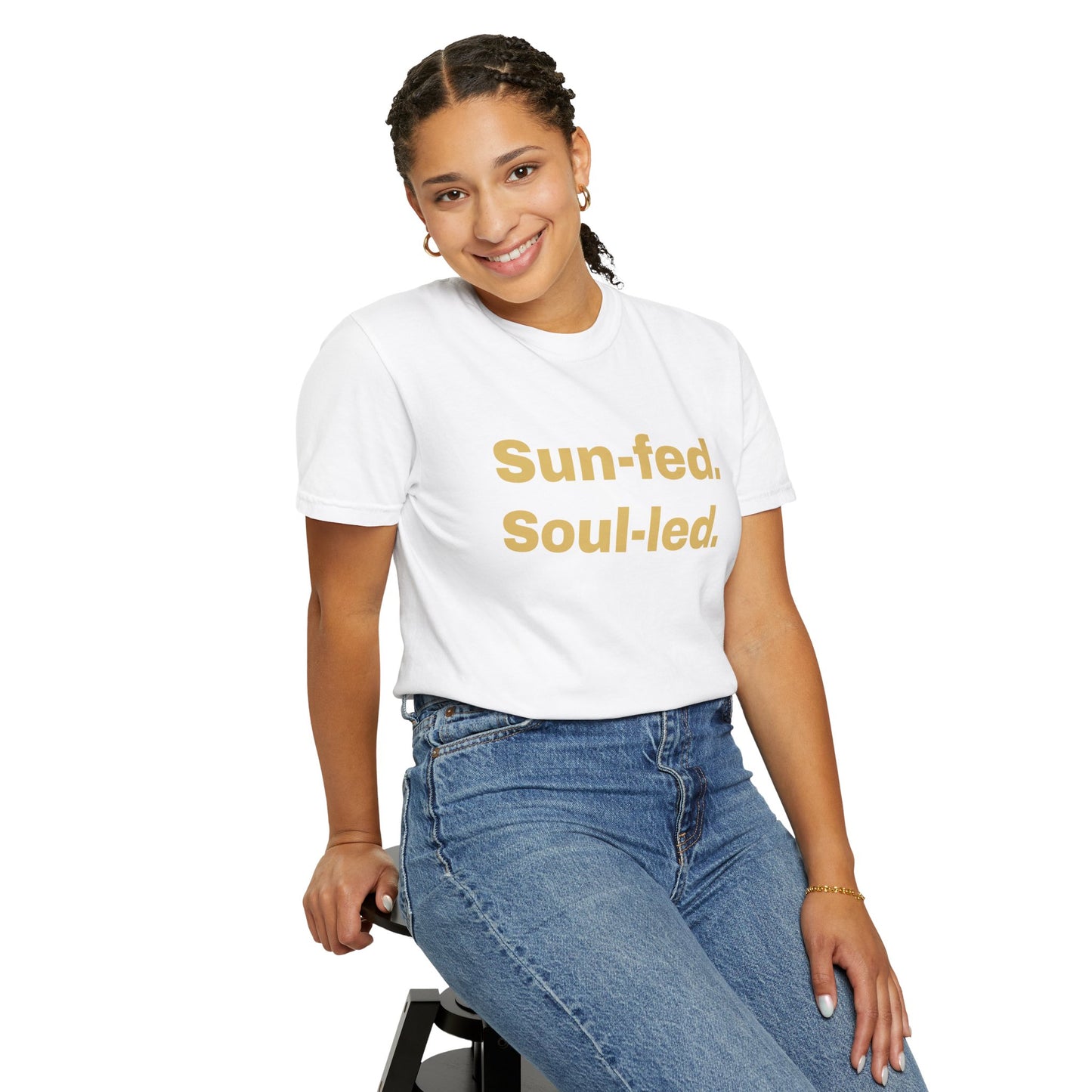 Sun-fed Soul-led Unisex T-shirt, Inspirational Quote Tee, Soft Cotton Shirt, Casual Wear, Gift for Nature Lovers, Summer Vibes