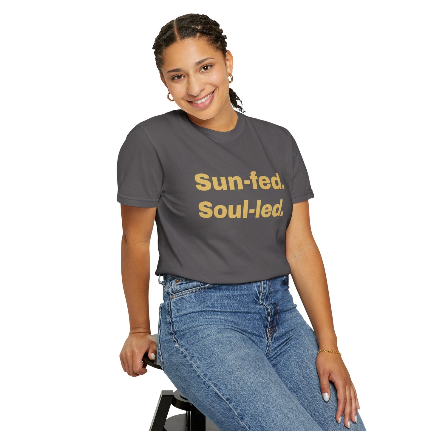 Sun-fed Soul-led Unisex T-shirt, Inspirational Quote Tee, Soft Cotton Shirt, Casual Wear, Gift for Nature Lovers, Summer Vibes