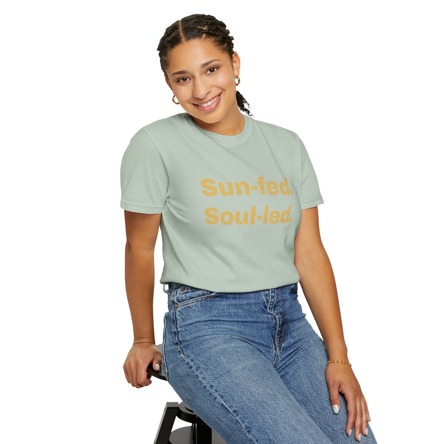 Sun-fed Soul-led Unisex T-shirt, Inspirational Quote Tee, Soft Cotton Shirt, Casual Wear, Gift for Nature Lovers, Summer Vibes